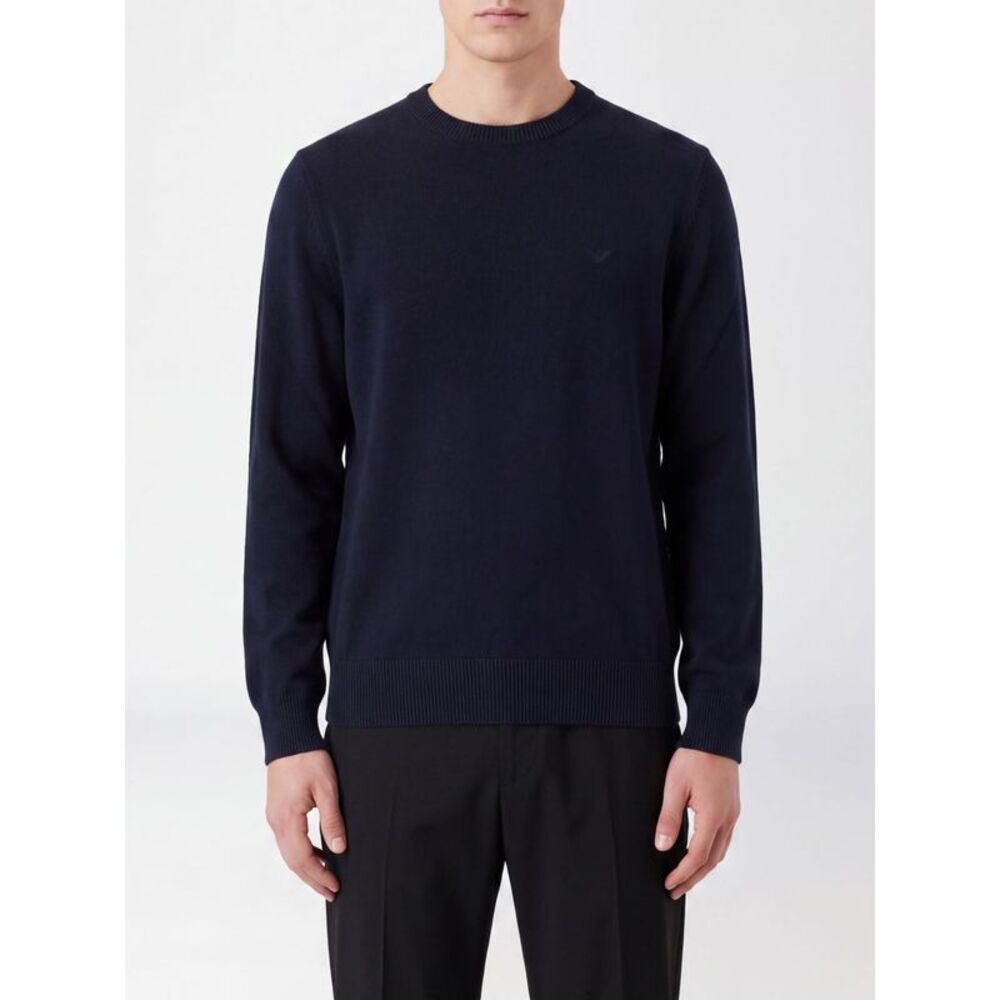 Emporio Armani Men Emporio Armani Cotton Crewneck Jumper With Iconic Eagle Logo